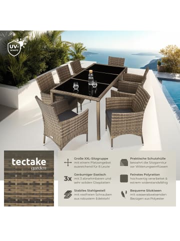 tectake Rattan Garnitur Almansa mit Schutz und Polstern