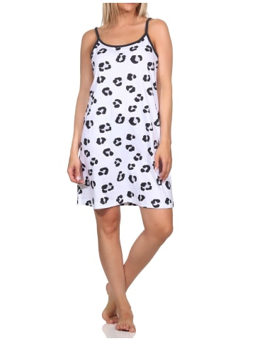 NORMANN Spaghetti Nachthemd Animal Print - 85853 in anthrazit