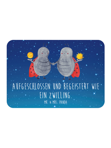 Mr. & Mrs. Panda Magnet Sternzeichen Zwilling mit Spruch in Sternenhimmel Blau