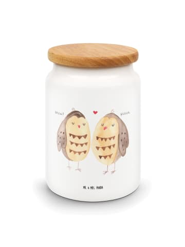 Mr. & Mrs. Panda Keksdose Eulen Liebe ohne Spruch in Weiß