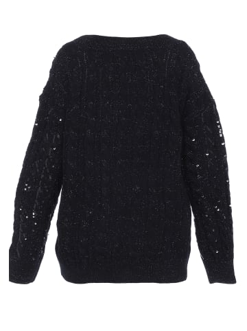 faina Damen Strickpullover Mit Pailletten in SCHWARZ