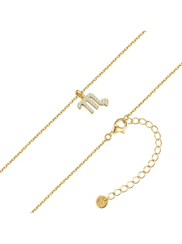Glanzstücke München Kette Sternzeichen Skorpion aus Sterling Silber mit Zirkonia in gelbgold