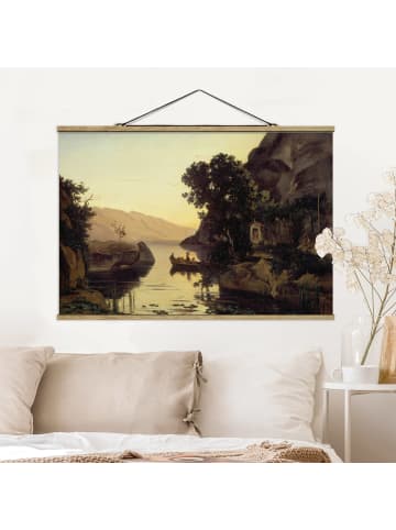 WALLART Stoffbild - Jean-Baptiste Camille Corot - Landschaft bei Riva in Braun