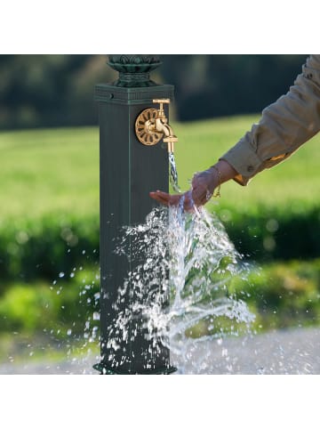 relaxdays Standbrunnen in Grün - (B)18,5 x (H)80 x (T)22 cm