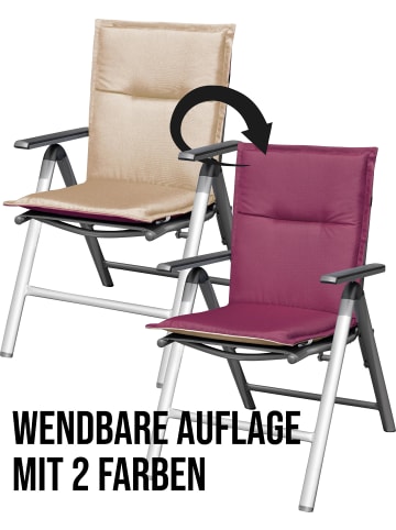 Aspero 2 wendbare Niedriglehner Stuhlauflagen in Beige/Brombeere