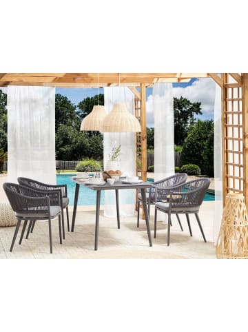 Beliani 9-tlg Gartentisch Set MILETO in Grau