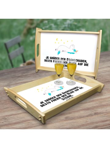Mr. & Mrs. Panda Dekotablett Einhorn Sternenhimmel mit Spruch in Weiß
