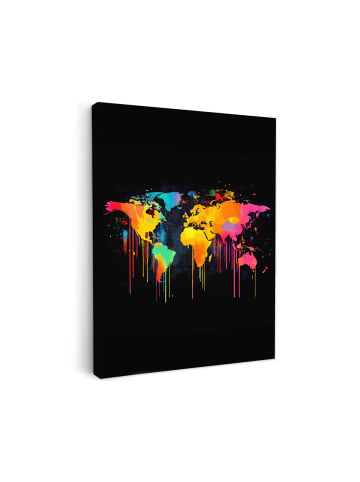 MuchoWow Leinwand bilder Graffiti-Weltkarte (BxH)
