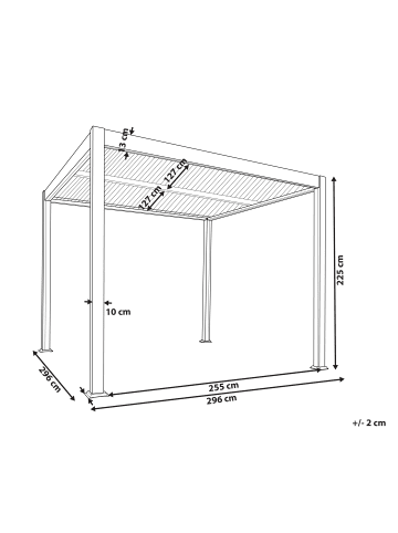 Beliani Garten-Pergola FORNOLI in Schwarz - (W) 296 x (H) 225 x (L) 296 cm