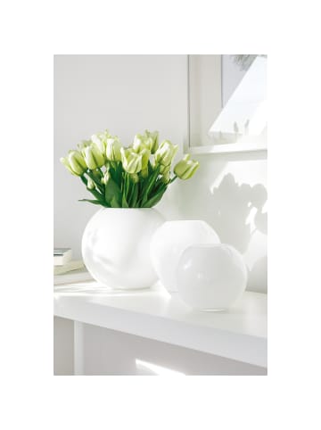 Fink Vase "Moon" in Weiß - H. 21 cm - D. 25 cm