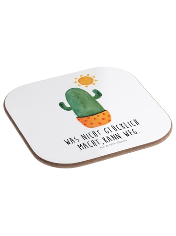 Mr. & Mrs. Panda Tassenuntersetzer Kaktus Sonne mit Spruch in Weiß