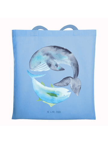 Mr. & Mrs. Panda Shopping Tasche Walfisch Thunfisch ohne Spruch in Sky Blue