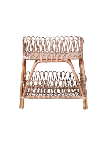 Chic Antique Tisch Rattan Regal mit geflochtenem Rand 52x60 cm