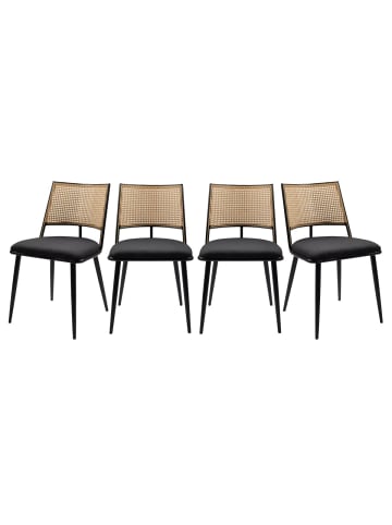 CALICOSY 4er-Set Stühle SCHILLER in Schwarz - (W) 47 x (H) 79 x (L) 48.5 cm