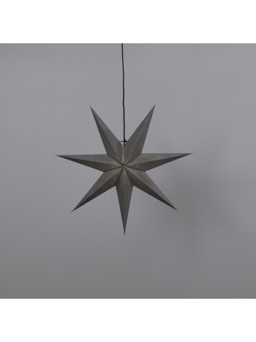 STAR Trading Papierstern Leuchtstern Faltstern 7-zackig hängend 70cm mit Kabel grau