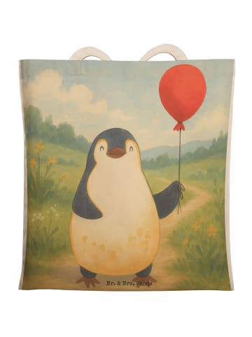 Mr. & Mrs. Panda Tote Bag Pinguin Luftballon Design ohne Spruch in Weiß