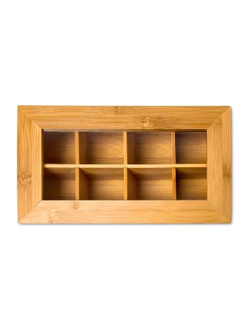 relaxdays Teebox in Natur - (B)28 x (H)9 x (T)16 cm