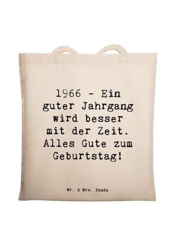 Mr. & Mrs. Panda Tragetasche Spruch 1966 Geburtstag mit Spruch in Creme
