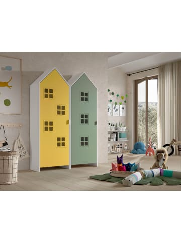 58 aufm Kessel REGALSCHRANK Set Kania 115x37x171 MDF+Holzwerkstoff Weiß /Bunt