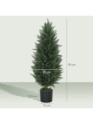 HOMCOM Künstliche Pflanzen-33L x 33B x 90H cm-Grün