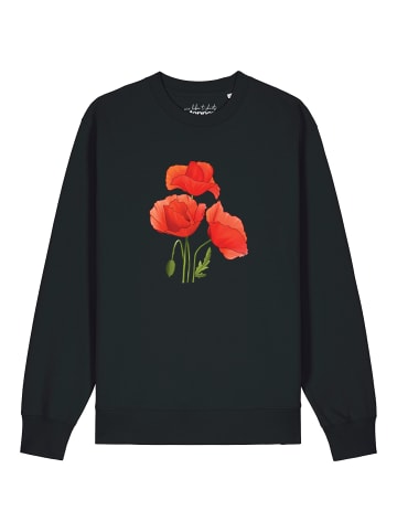 wat? Apparel Sweatshirt Poppy Flowers in Schwarz