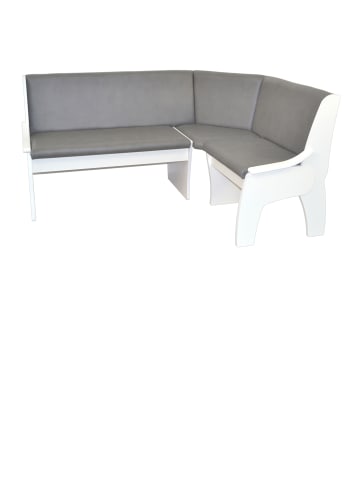 möbel-direkt Trucheneckbank 125x165 cm Maren in weiß/grau