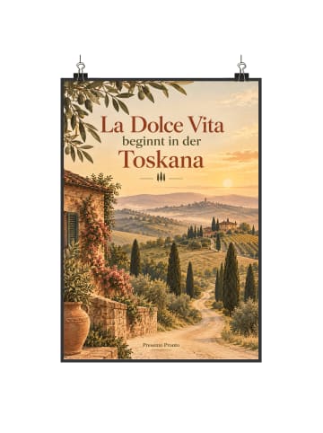 Poster Landschaft zeitlos Design mit Spruch in Weiß
