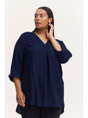 Fransa Langarmbluse FPCOYA TU 1 20611094  Bluse mit V-Ausschnitt in Blau