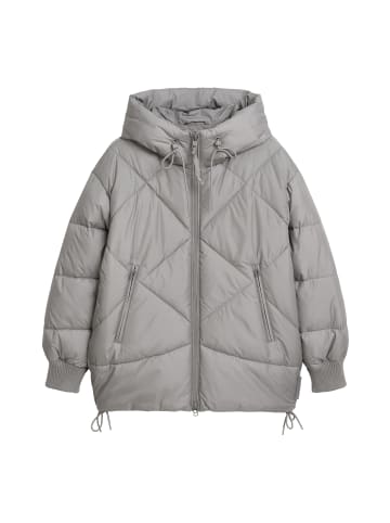 Marc O'Polo DENIM Lange Kapuzen-Steppjacke relaxed in Grey Eternity