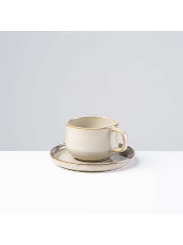 gipfelstück Kaffeeservice, Steinzeug Nebelwald in Beige