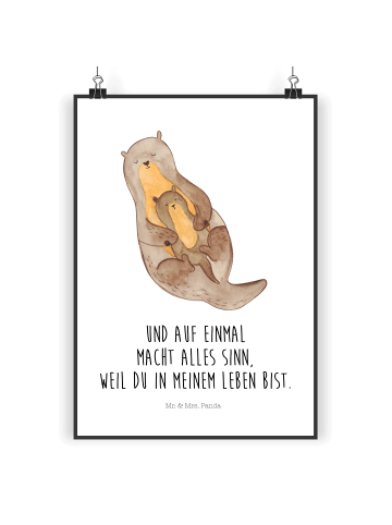 Mr. & Mrs. Panda Bild Otter Kind mit Spruch in Weiß