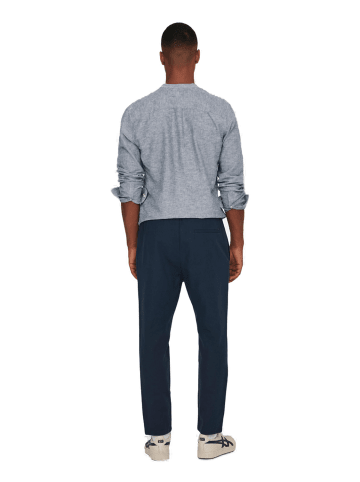 Only&Sons Jogginghose ONSLINUS CROP LIN tapered in Blau