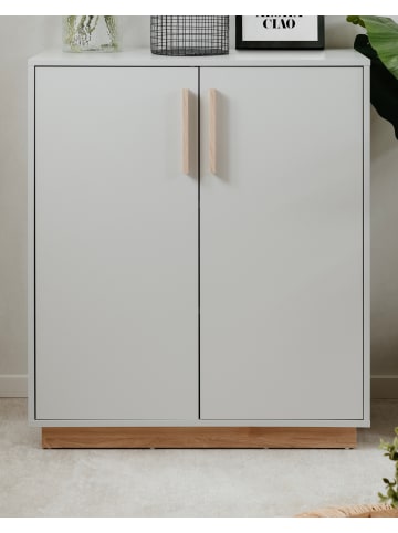 Furn.Design Kommode grau, Hickory Walnuss 82 cm, Sideboard 2-türig