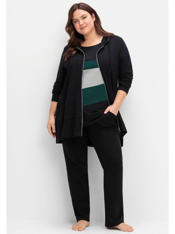 sheego Shirtjacke in schwarz