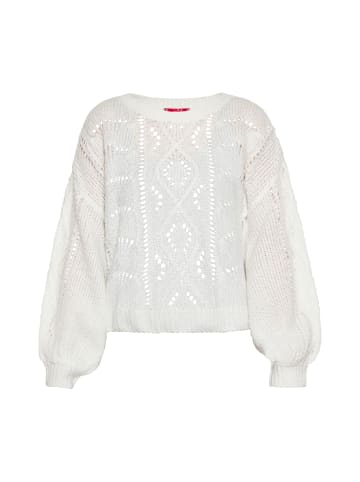 Swirly Damen Pullover in Weiss