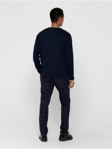 Only&Sons Dünner Langarm Strickpullover Rundhals Basic Sweater ONSPANTER in Navy