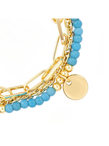 Yokoamii Armband aus Metall-Legierung mit Naturstein in gelbgold