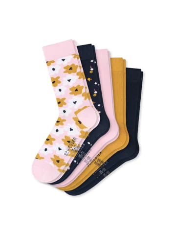 Schiesser Socken 5er Pack in Gelb/Dunkelblau