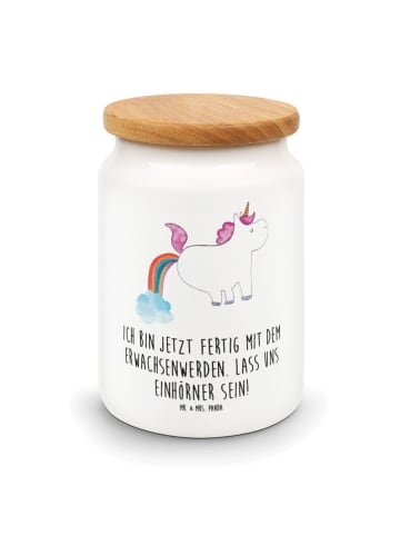 Mr. & Mrs. Panda Teedose Einhorn Pupsen mit Spruch in Weiß