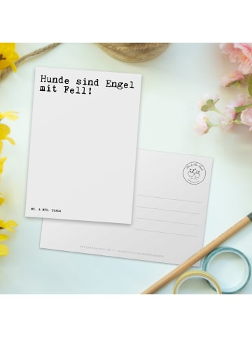 Mr. & Mrs. Panda Postkarte Hunde sind Engel mit... mit Spruch in Weiß