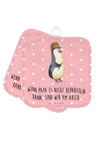 Mr. & Mrs. Panda Topflappen Wenn Papa es nicht reparieren kann, ... in Rot Pastell
