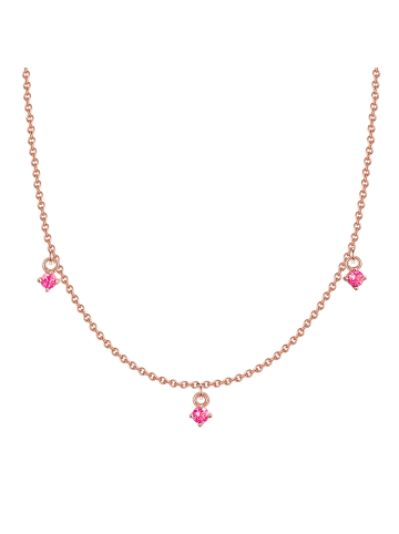 Glanzstücke München Kette mit Anhänger Sterling Silber rosévergoldet Turmalin rosa in roségold