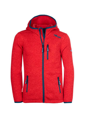 Trollkids Kapuzen Fleecejacke "Jondalen XT" in Rot/Delphinblau