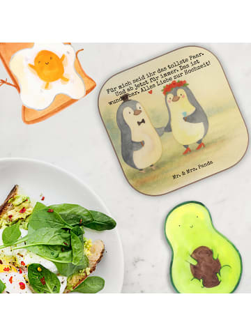 Mr. & Mrs. Panda Tischuntersetzer Hochzeit Pinguin Design mit Sp... in Weiß