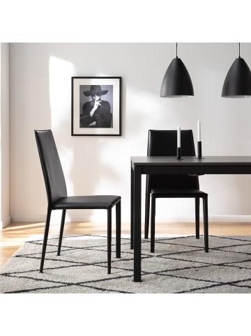 home24 Esszimmerstuhl Portola (2er-Set) in Schwarz