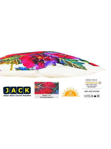 JACK 2er Set Motiv Outdoor Kissenhülle Kissenbezug 45x45cm in Mohnblumen