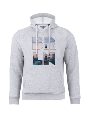 Cotton Prime® Skyline Hoodie "Berlin" - Weltenbummler Kollektion in Grau-Melange