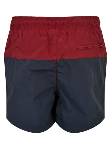 Urban Classics Badeshorts in navy/burgundy