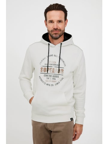 FQ1924 Kapuzenpullover FQThorin 21900110-ME Moderner Kapuzenpullover mit Print in Weiß