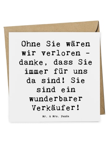 Mr. & Mrs. Panda Einladungskarte Spruch Wunderbarer Verkäufer mi... in Weiß